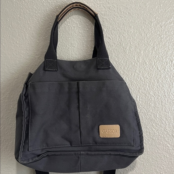 Gray Canvas Computer Tote - Picture 2 of 4